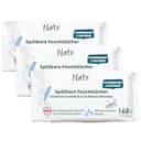 Eco by Naty doorspoelbare billendoekjes - composteerbare en plantaardige doekjes, chemicaliënvrije en hypoallergene babydoekjes, veilig voor de gevoelige babyhuid (3 x 56 |168 doekjes)